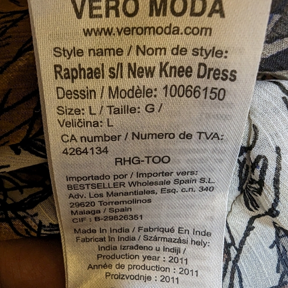 Vero Moda Brown and grey abstract Peacock polyester chiffon dress - Picture 8 of 8